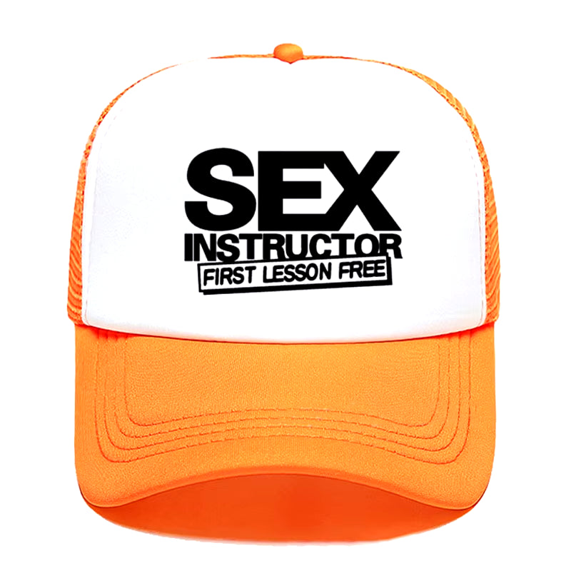 Sex Instructor Funny Creative Baseball Cap Casual Men Women Parent-Child Hats Mesh Visor Outdoor Sun Hat Adjustable Caps