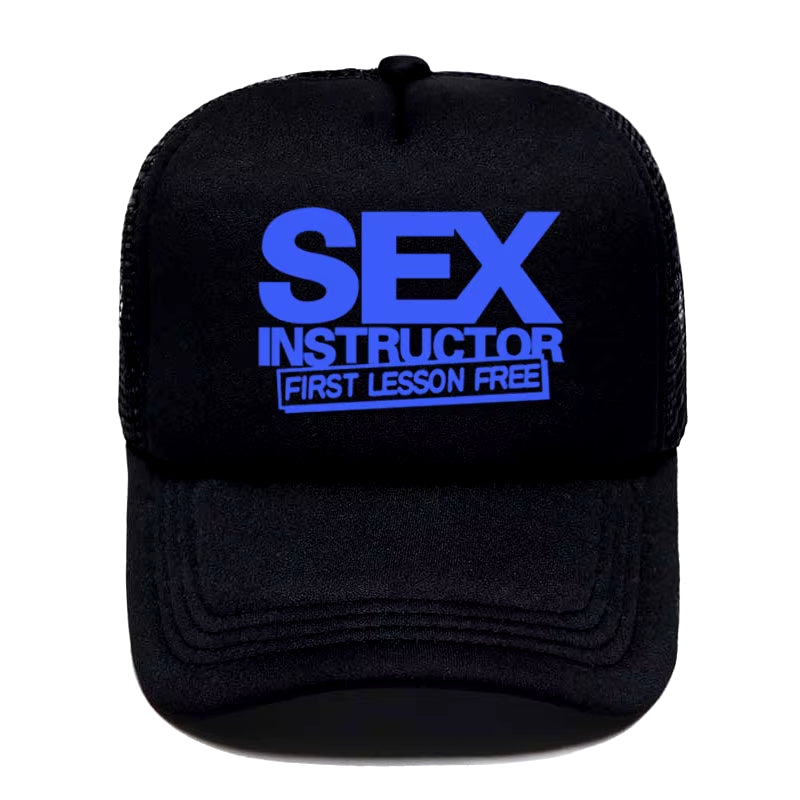 Sex Instructor Funny Creative Baseball Cap Casual Men Women Parent-Child Hats Mesh Visor Outdoor Sun Hat Adjustable Caps