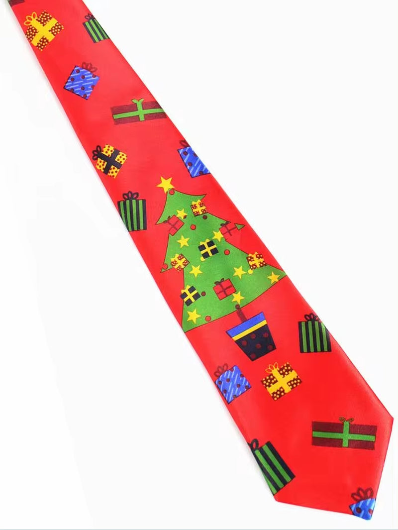 New Christmas Tie 9.5Cm Style Men'S Fashion Neckties Helloween Festival Tie Soft Designer Character Necktie Tie for Boy