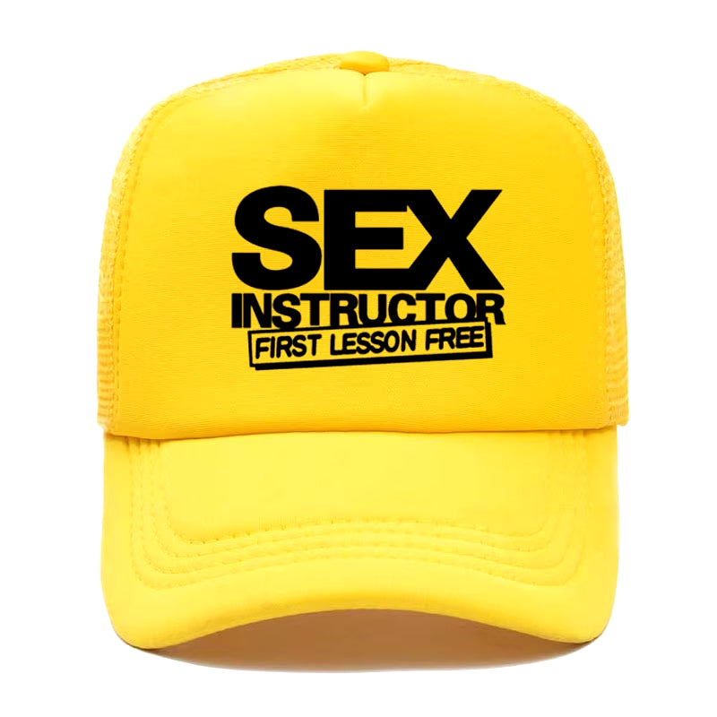 Sex Instructor Funny Creative Baseball Cap Casual Men Women Parent-Child Hats Mesh Visor Outdoor Sun Hat Adjustable Caps