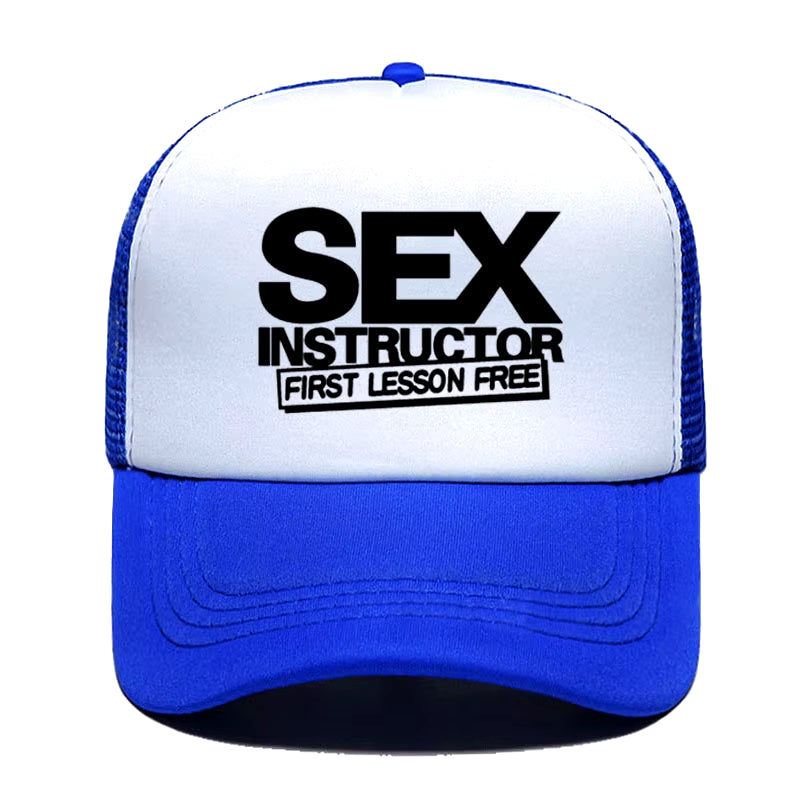 Sex Instructor Funny Creative Baseball Cap Casual Men Women Parent-Child Hats Mesh Visor Outdoor Sun Hat Adjustable Caps