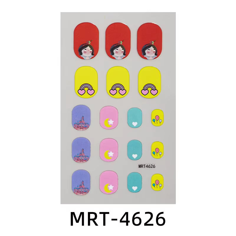 New Children Nail Stickers Cartoon DIY Nail Decorative Sticker Girls Cute Nails Temporary Stickers Kids Nails Art Stickers