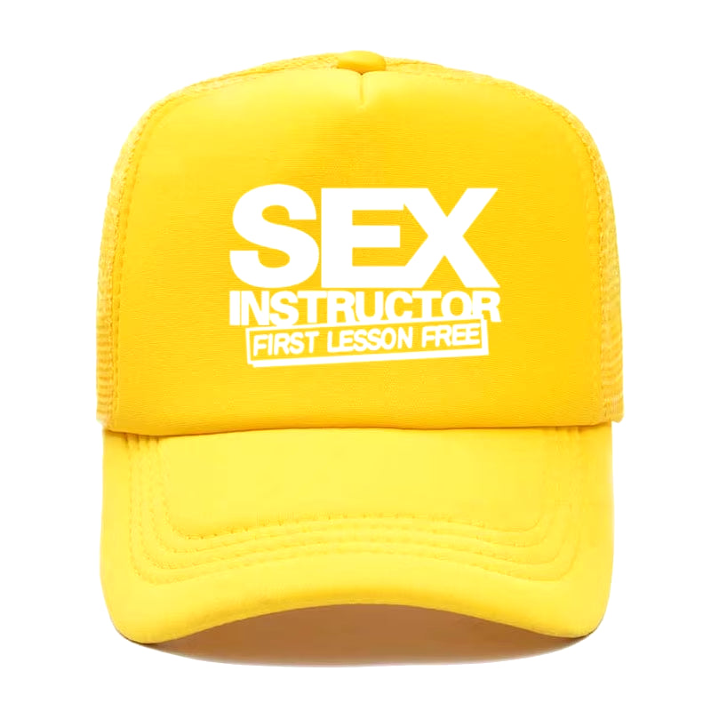 Sex Instructor Funny Creative Baseball Cap Casual Men Women Parent-Child Hats Mesh Visor Outdoor Sun Hat Adjustable Caps