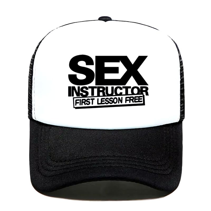 Sex Instructor Funny Creative Baseball Cap Casual Men Women Parent-Child Hats Mesh Visor Outdoor Sun Hat Adjustable Caps