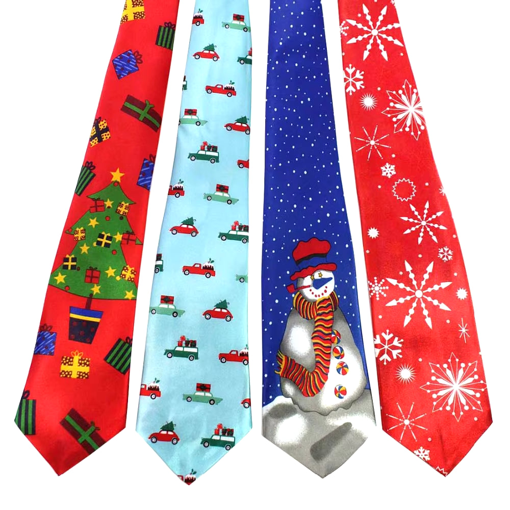 New Christmas Tie 9.5Cm Style Men'S Fashion Neckties Helloween Festival Tie Soft Designer Character Necktie Tie for Boy