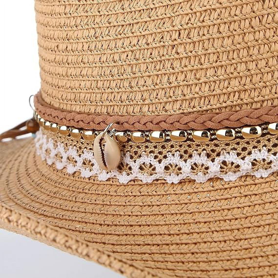 Straw Cowboy Hat for Women Men Girls Roll up Wide Brim Western Cowgirl Summer Beach Sun Hats