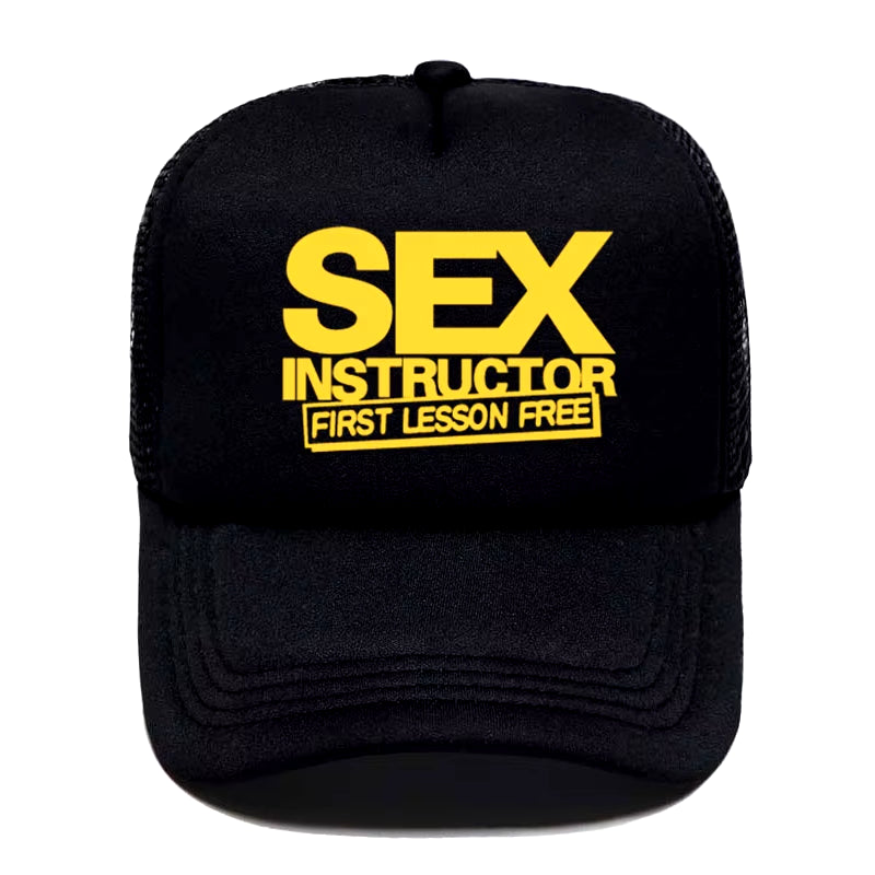 Sex Instructor Funny Creative Baseball Cap Casual Men Women Parent-Child Hats Mesh Visor Outdoor Sun Hat Adjustable Caps