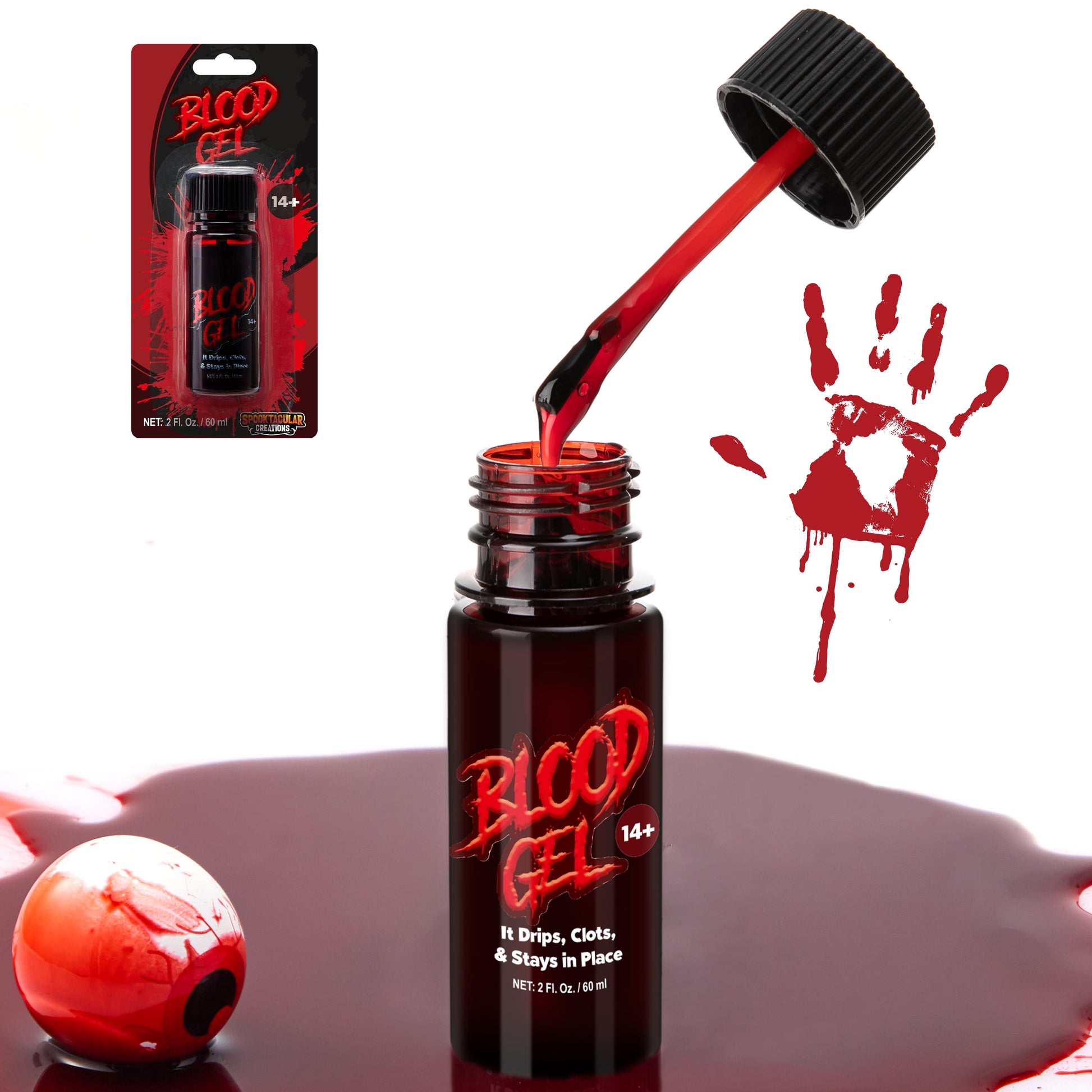 2 Oz Halloween Fake Blood,Vampire Blood Makeup Gel,Halloween Blood Zombie Makeup,Vampire Makeup Kit for Adults,Halloween Costume Vampire Accessories