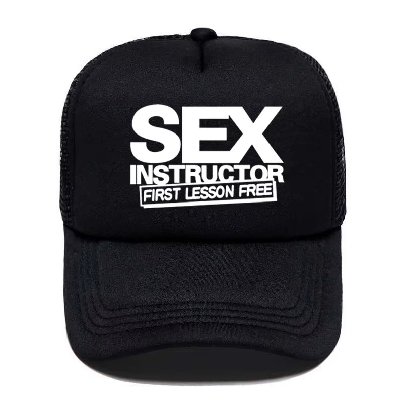 Sex Instructor Funny Creative Baseball Cap Casual Men Women Parent-Child Hats Mesh Visor Outdoor Sun Hat Adjustable Caps