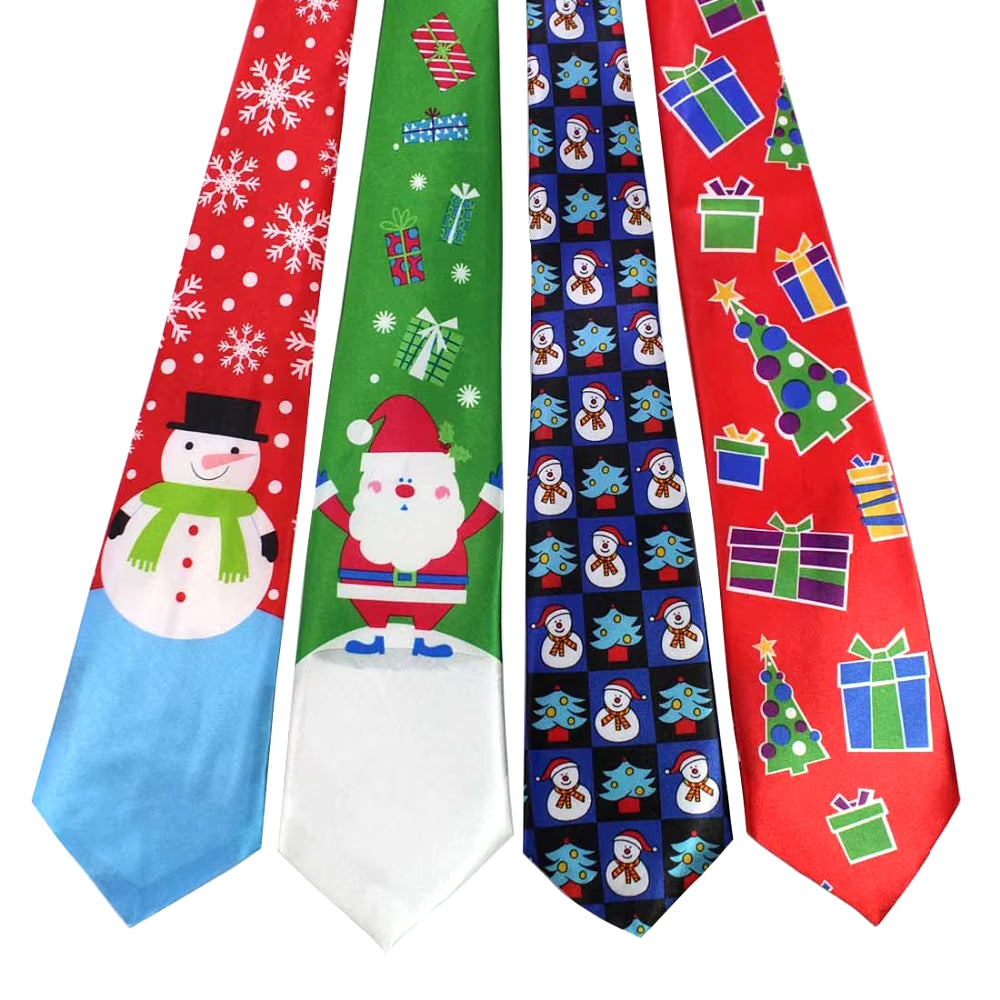 New Christmas Tie 9.5Cm Style Men'S Fashion Neckties Helloween Festival Tie Soft Designer Character Necktie Tie for Boy