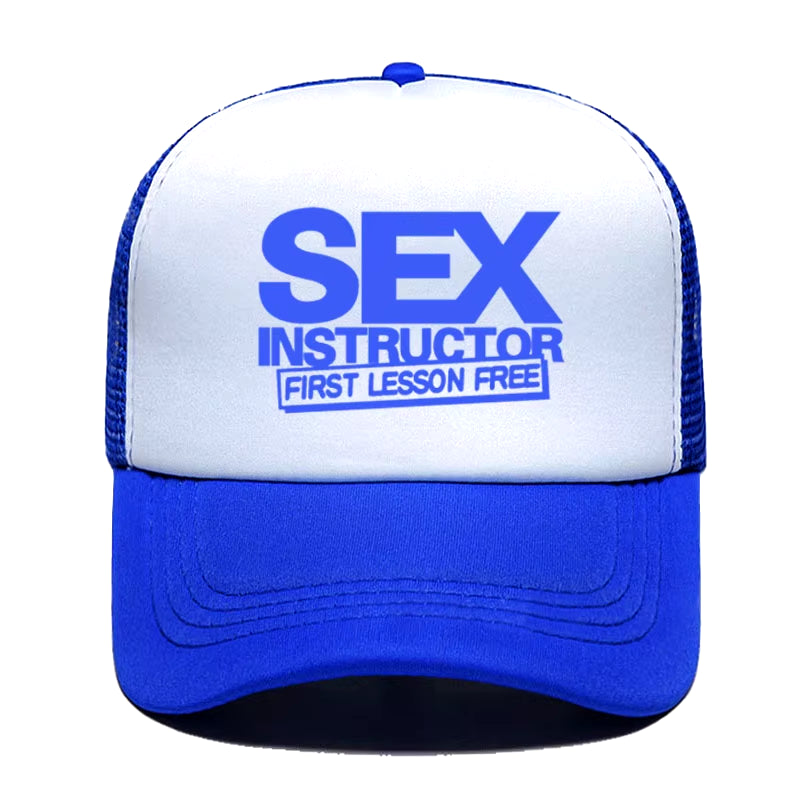 Sex Instructor Funny Creative Baseball Cap Casual Men Women Parent-Child Hats Mesh Visor Outdoor Sun Hat Adjustable Caps