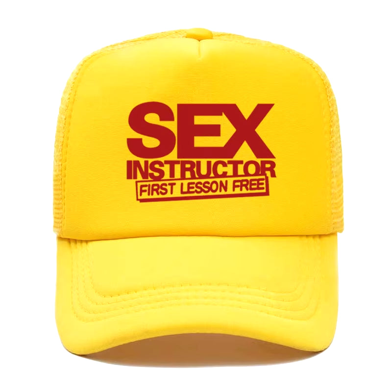 Sex Instructor Funny Creative Baseball Cap Casual Men Women Parent-Child Hats Mesh Visor Outdoor Sun Hat Adjustable Caps