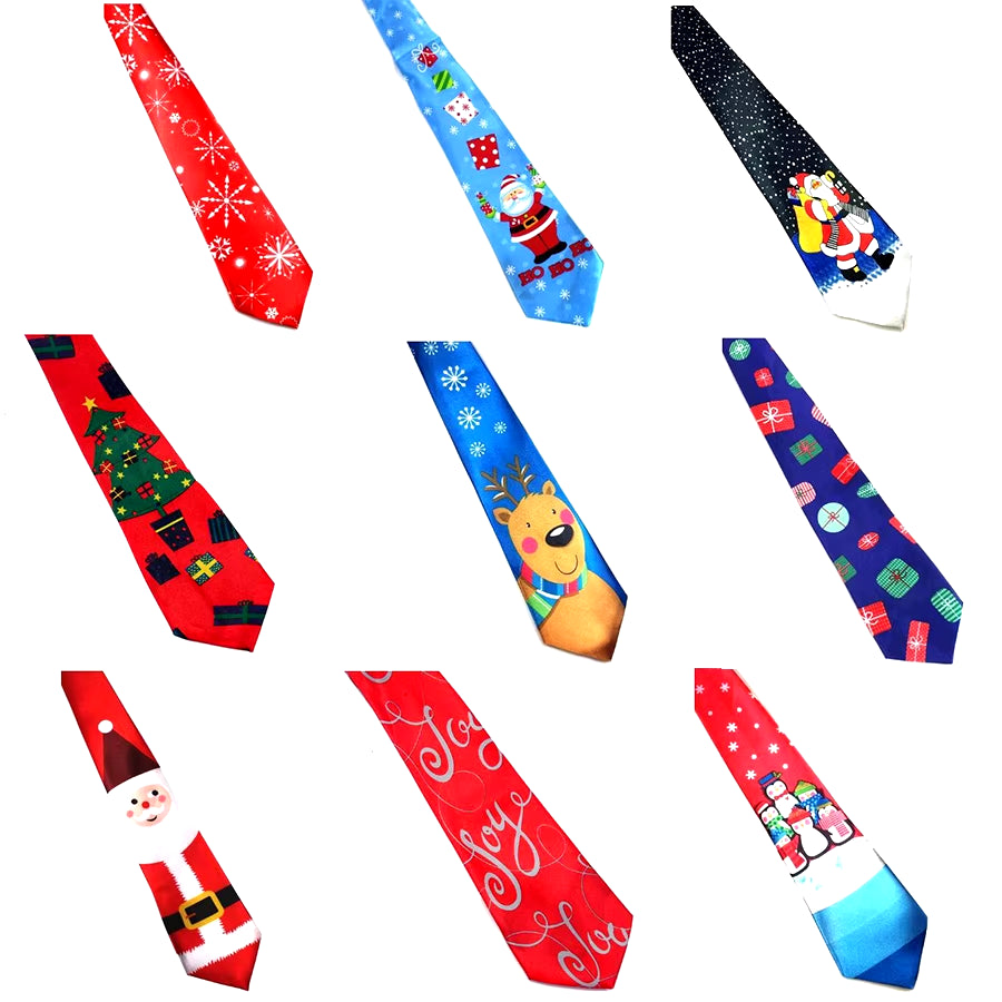 New Christmas Tie 9.5Cm Style Men'S Fashion Neckties Helloween Festival Tie Soft Designer Character Necktie Tie for Boy