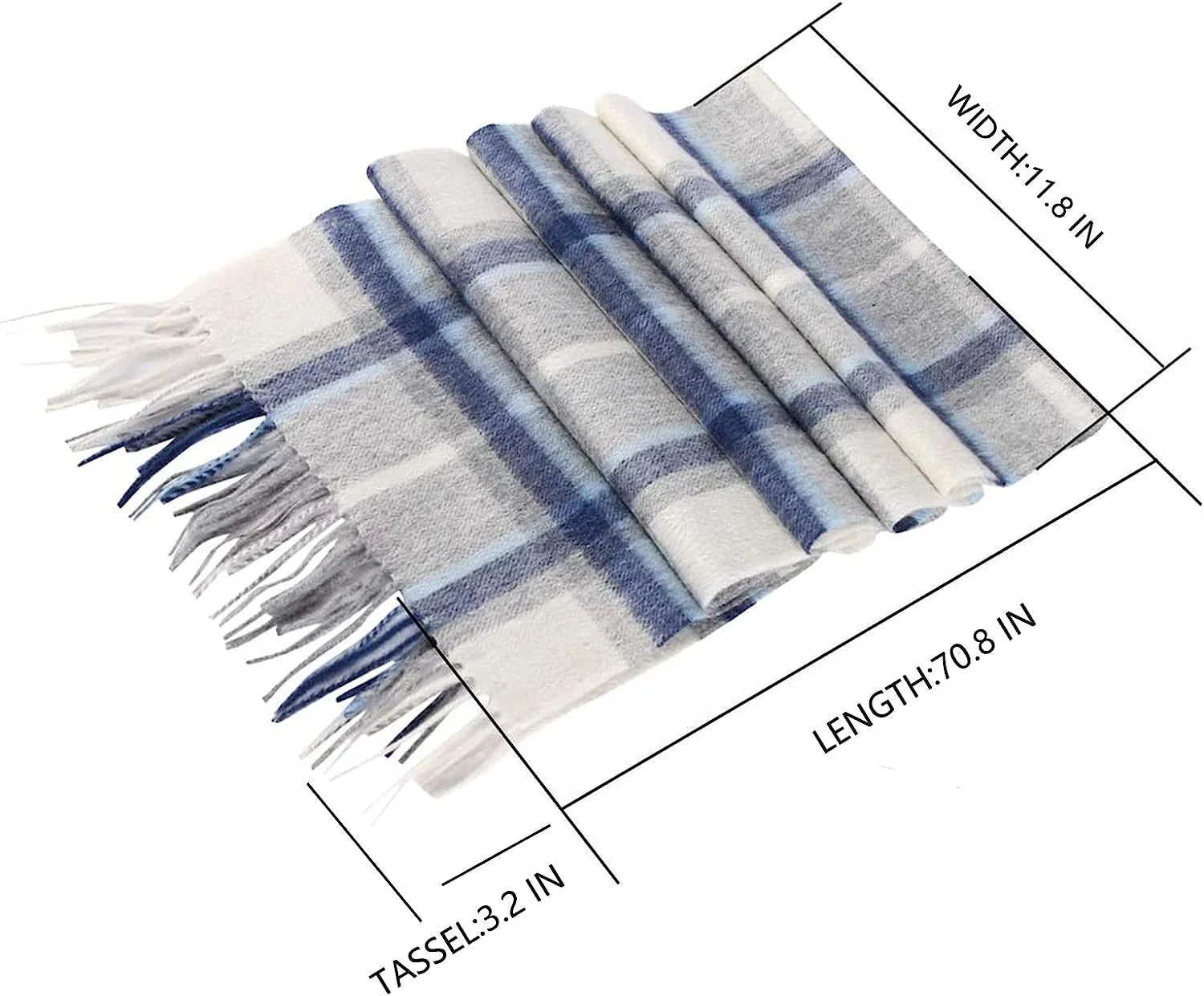 Wool Plaid Winter Scarf ,Fashion Tartan Scarf for Men Women Scarves