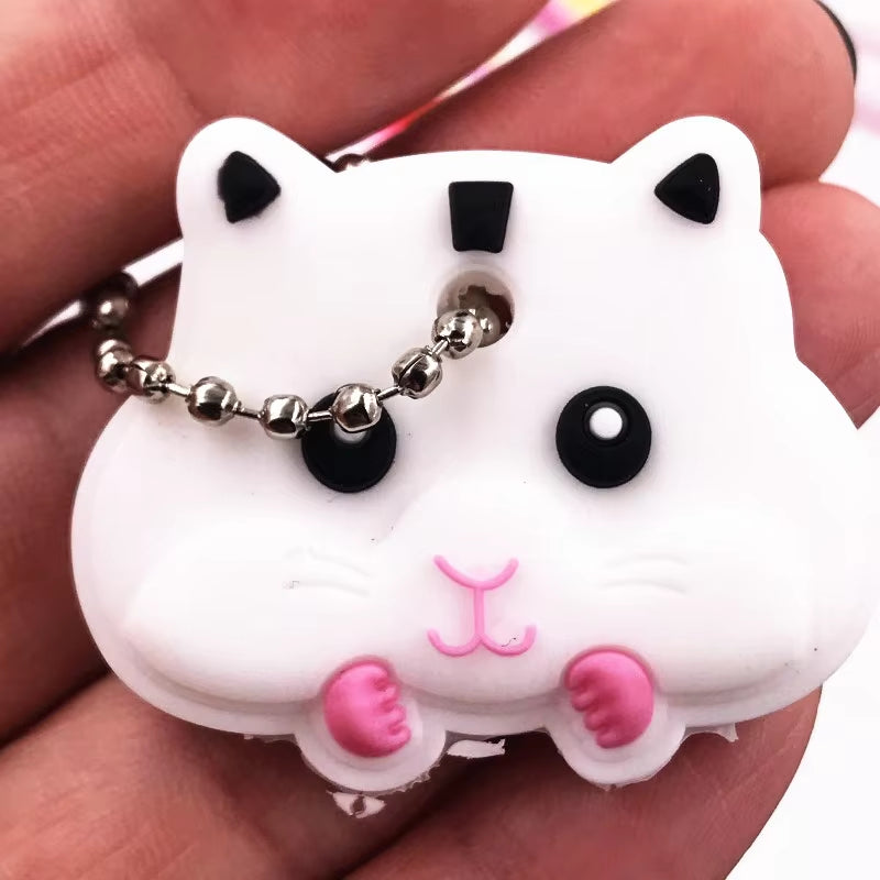 1Pcs Animal Cartoon Key Cover Cap Silicone Key Accessories PVC Soft Dog Cat Key Holder Key Chain for Girl Women Trinket Gift