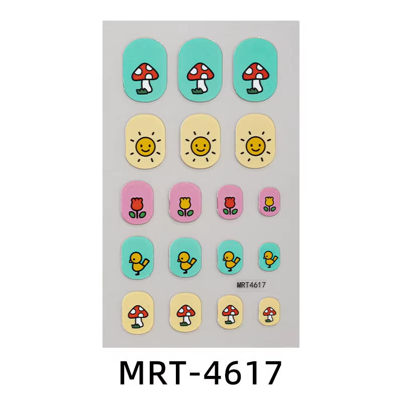 New Children Nail Stickers Cartoon DIY Nail Decorative Sticker Girls Cute Nails Temporary Stickers Kids Nails Art Stickers