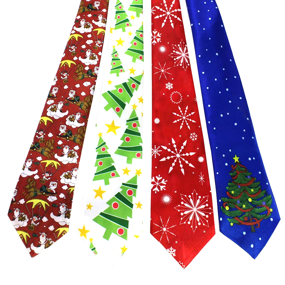 New Christmas Tie 9.5Cm Style Men'S Fashion Neckties Helloween Festival Tie Soft Designer Character Necktie Tie for Boy