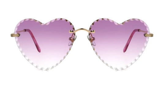 Women'S Heart-Shaped Fashion Sunglasses Rose Gold